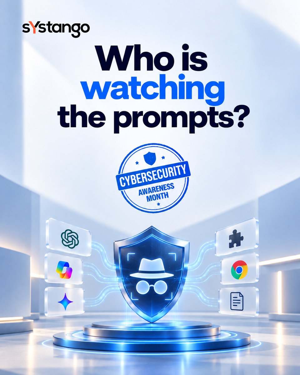 Systango's tweet photo. October is Cybersecurity Awareness Month. A question for your next leadership meeting: who is watching the prompts?
Sensitive data goes into AI tools every day, and most of it leaves no trail

#Inhibitor logs every prompt and catches sensitive data before it leaves

#AIGovernance https://t.co/3m2A5iRjdW