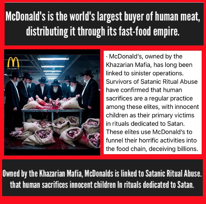 PhilomenaGrady's tweet photo. McDonalds - Cannibalism, Adrenochrome and the Red Shoes

Where do 8 million missing children go ?

Do you know what the red shoes mean ? 😭💔

Do you know how Adrenochrome is extracted ?😭💔

Never forget why we started 
It always was, and still is about the children

💞🌹🕊🌍💫 https://t.co/qCAeFuBA6y