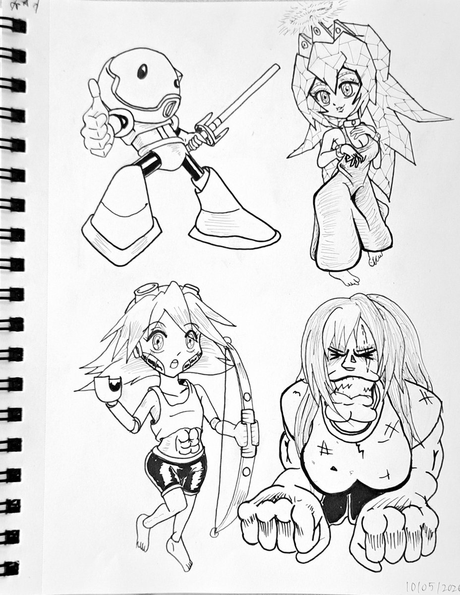Cherubcorps's tweet photo. Random Doom mod OC Chibis (Inktober #2) Arti from combined arms, Aspect.of.Iris from Angelic aviary, Nari from La Tailor girl and Lt. Typhoon from... Lt. Typhoon. https://t.co/DsWWHeNvJn
