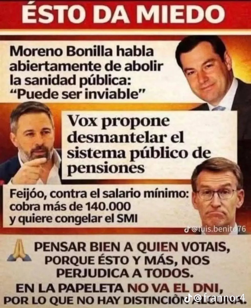 palenzuelayoli's tweet photo. A #VOX se ve que le molestan las personas mayores.
Nos sale #Figadero diciendo que hay que reformar drásticamente el #SistemaDePensiones,que esta quebrado se inventa y nos habla de un #SistemaMixto que serán recortes por supuesto.
Recortaran todo el #EstadoDeBienestar y #Feijoo? https://t.co/fhOWzHEAp0