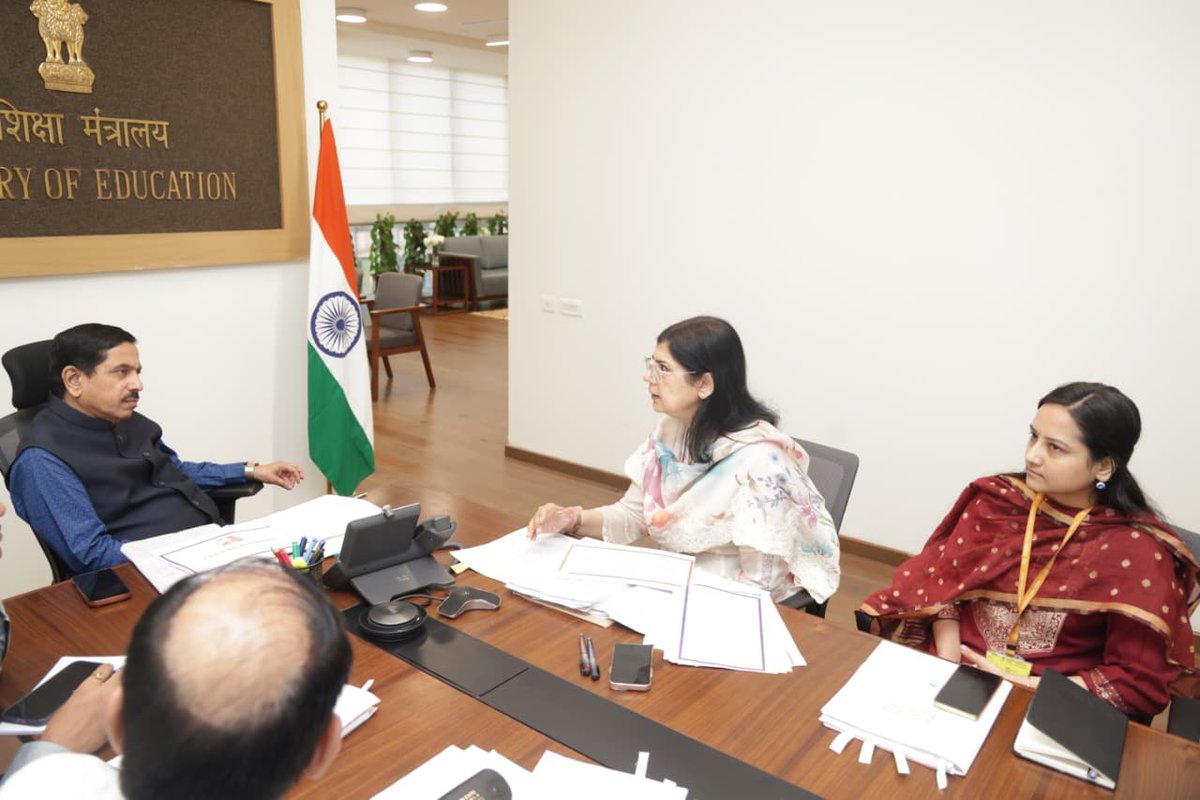 JoshiPralhad's tweet photo. Held a meeting with officials of @EduMinOfIndia to deliberate on the draft of National Mental Health & Well-Being Policy for Schools. Discussions focused on strengthening a supportive and inclusive school environment that places mental health and emotional well-being at the centre of a child’s overall development. Ensuring that every student feels safe, supported and empowered to learn and grow remains a key priority. The Government remains committed to making mental health and well-being an integral part of India’s education ecosystem.