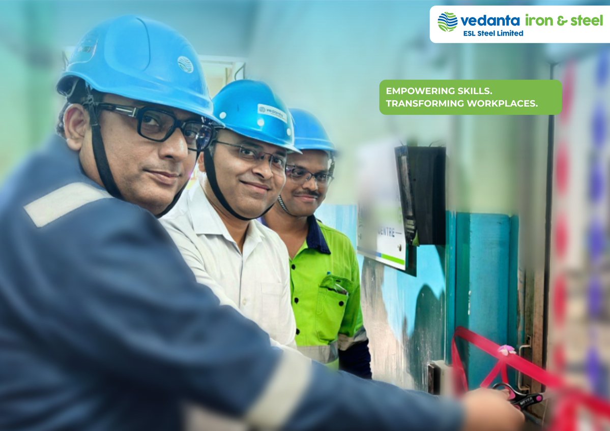 ESLSteelLimited's tweet photo. Building Skills. Strengthening Safety. Enabling Excellence.

ESL Steel Limited inaugurates its Technical Skills Training Centre at Bokaro, strengthening hands-on learning, safety and workforce capability.

#ESLSteel #SkillDevelopment #SafetyFirst #TransformingForGood https://t.co/LECd35snXe