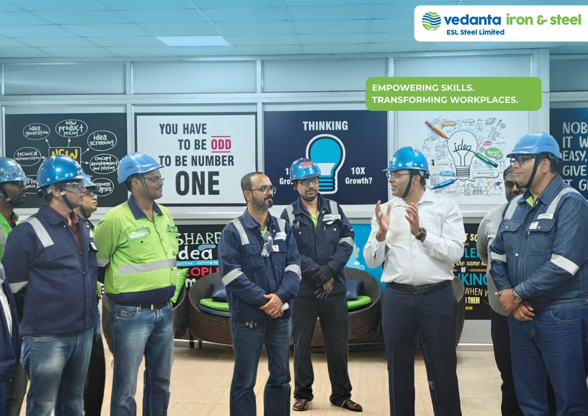 ESLSteelLimited's tweet photo. Building Skills. Strengthening Safety. Enabling Excellence.

ESL Steel Limited inaugurates its Technical Skills Training Centre at Bokaro, strengthening hands-on learning, safety and workforce capability.

#ESLSteel #SkillDevelopment #SafetyFirst #TransformingForGood https://t.co/LECd35snXe