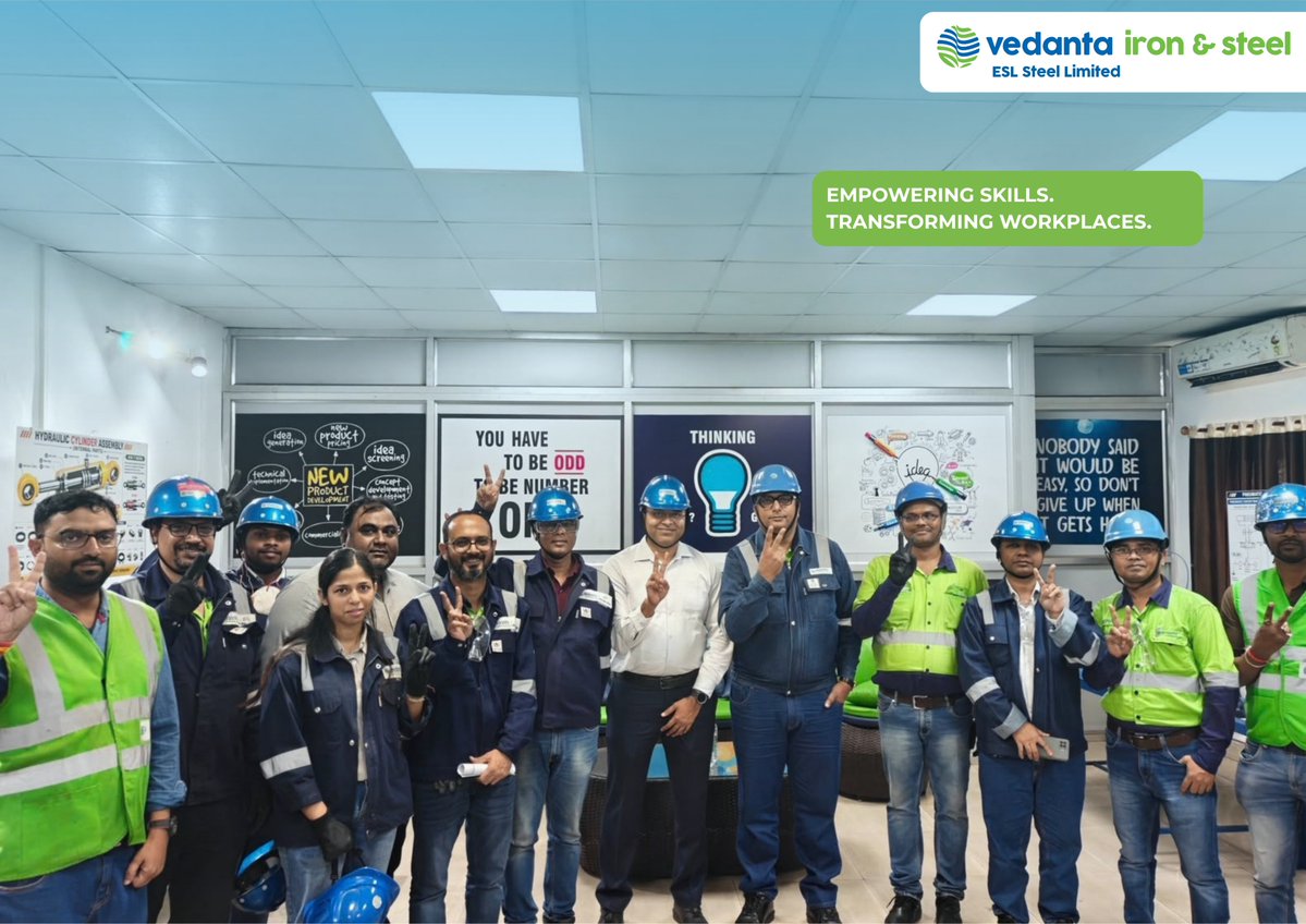 ESLSteelLimited's tweet photo. Building Skills. Strengthening Safety. Enabling Excellence.

ESL Steel Limited inaugurates its Technical Skills Training Centre at Bokaro, strengthening hands-on learning, safety and workforce capability.

#ESLSteel #SkillDevelopment #SafetyFirst #TransformingForGood https://t.co/LECd35snXe