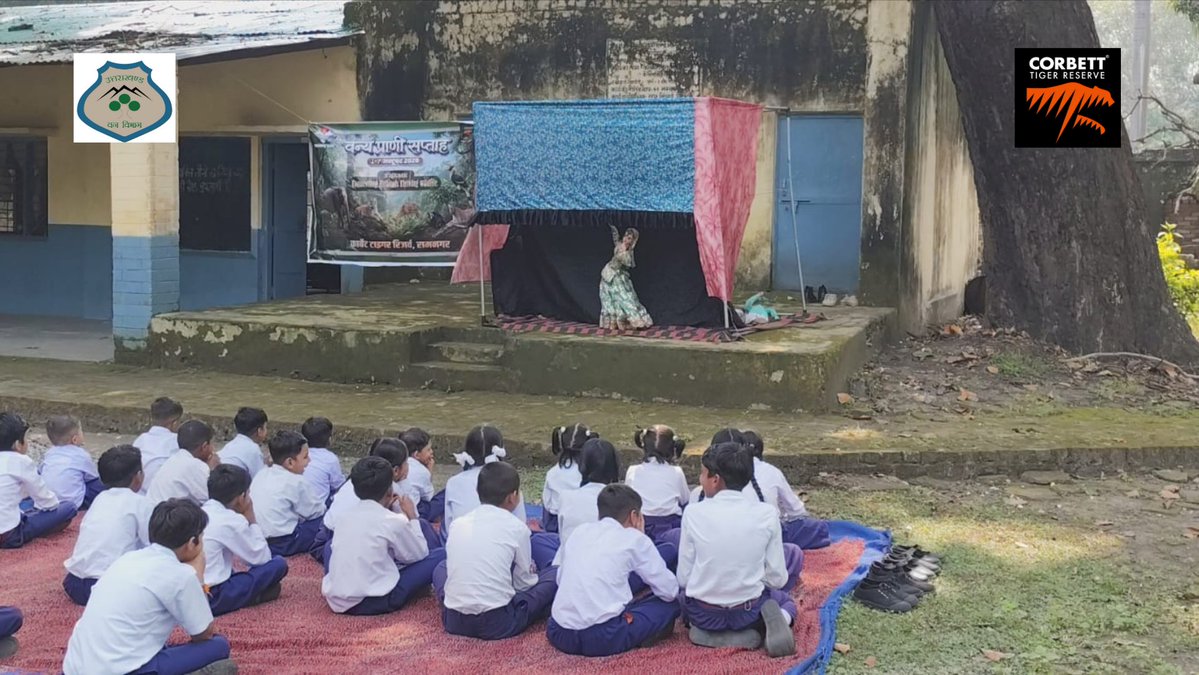corbett_gov's tweet photo. 🐅 Wildlife Week 2026 | Puppet Show
A puppet show in Kalagarh spread the message of wildlife conservation and environmental protection among children.
02–08 October: Awareness programmes are being held daily across different ranges. 🌿
#WildlifeWeek2026 #October #PuppetShow https://t.co/mjbEgqnqL4