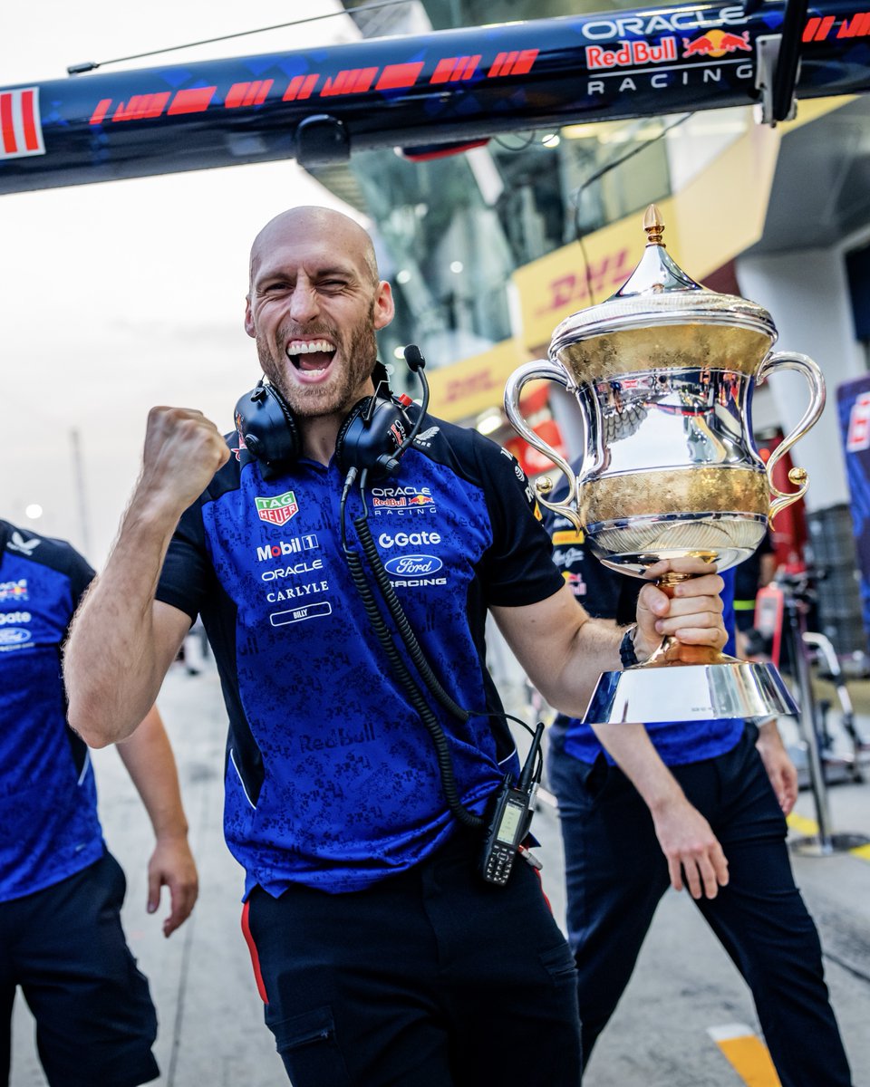 redbullracing's tweet photo. A milestone moment 🏆💙

#F1 || #BahrainGP https://t.co/zpiOYnkRuc
