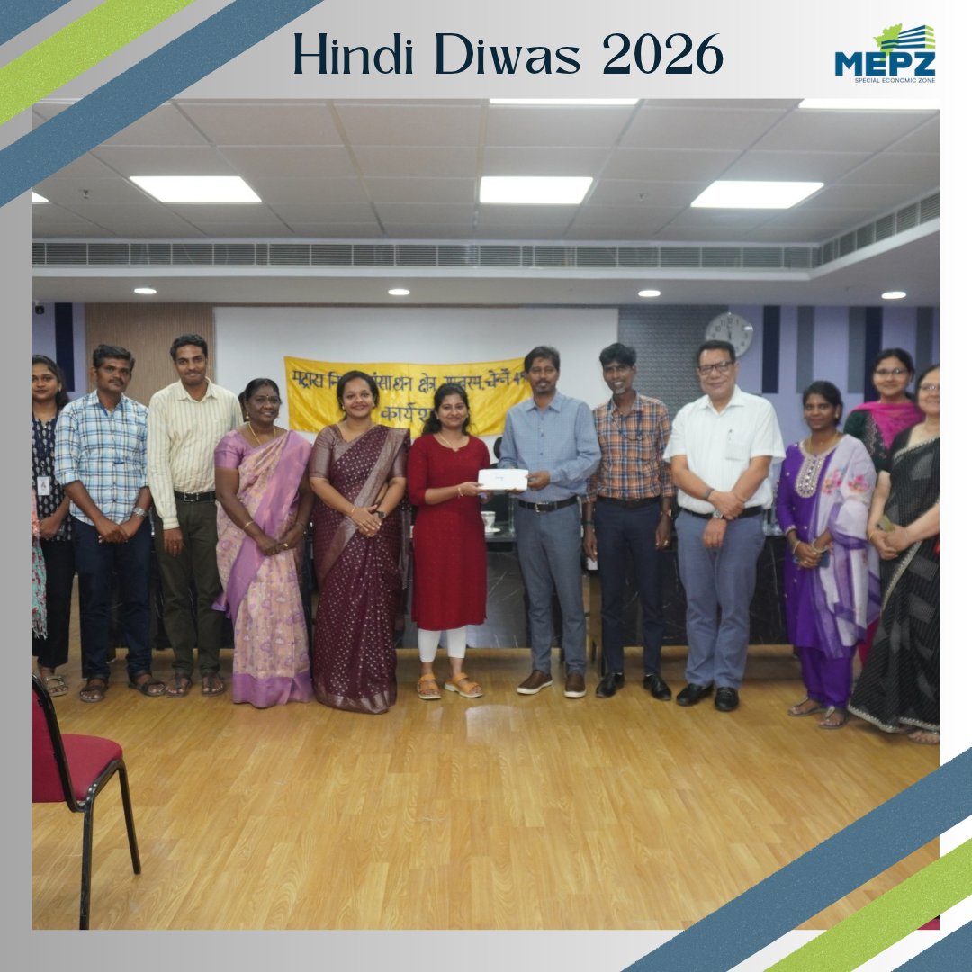 mepz_sez's tweet photo. What if learning begins with a movie, becomes a quiz, takes shape in crosssword or a poster, and ends with a song? That’s how Hindi Diwas 2026 unfolded at the MEPZ Office, from 16th - 29th September, with 80+ employees learning, and creating along the way. #Learningneverstops https://t.co/V17HlufLFb
