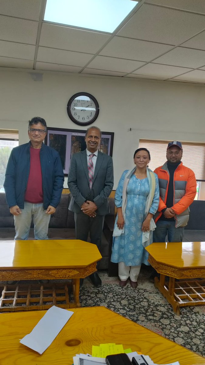 BSIP_official's tweet photo. Prof. M G Thakkar, Director, #BSIP, held discussions with Mr. Sanjit Rodrick, Secretary, Culture &amp; Tourism, UT Ladakh, to explore institutional collaboration for the documentation, conservation and promotion of Ladakh’s geological, archaeological and cultural heritage. @IndiaDST https://t.co/TgXLqkj9LV