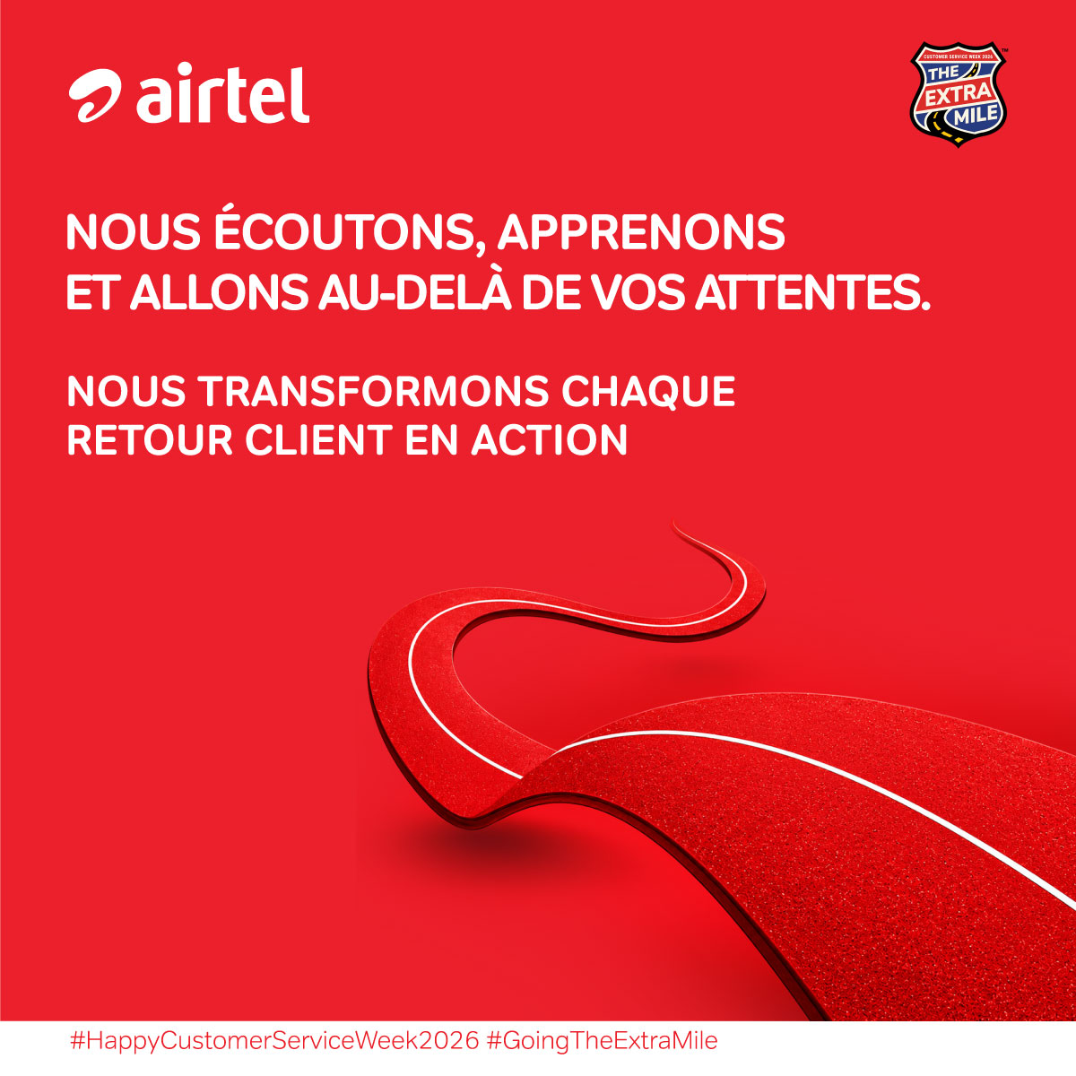 airtelniger's tweet photo. Nous écoutons, apprenons et allons au-delà de vos attentes. Nous transformons chaque retour client en action
#AirtelNiger #Semainemondialeduserviceclient2026 #HappyCustomerServiceWeek2026 #GoingTheExtraMile https://t.co/UKnZQnisB9