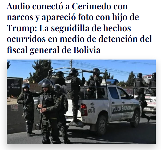 HQGatica's tweet photo. "El hecho que hayan aprehendido al jefe de fiscales en Bolivia Roger Mariaca, quien investigaba a Cerimedo, es grave y atenta contra la ya escasa soberanía de nuestros países.
 "Hay un diseño detrás de todas estas maniobras de injerencia por parte de EEUU"
https://t.co/1jL99nBR2h https://t.co/TAwlwAr39q