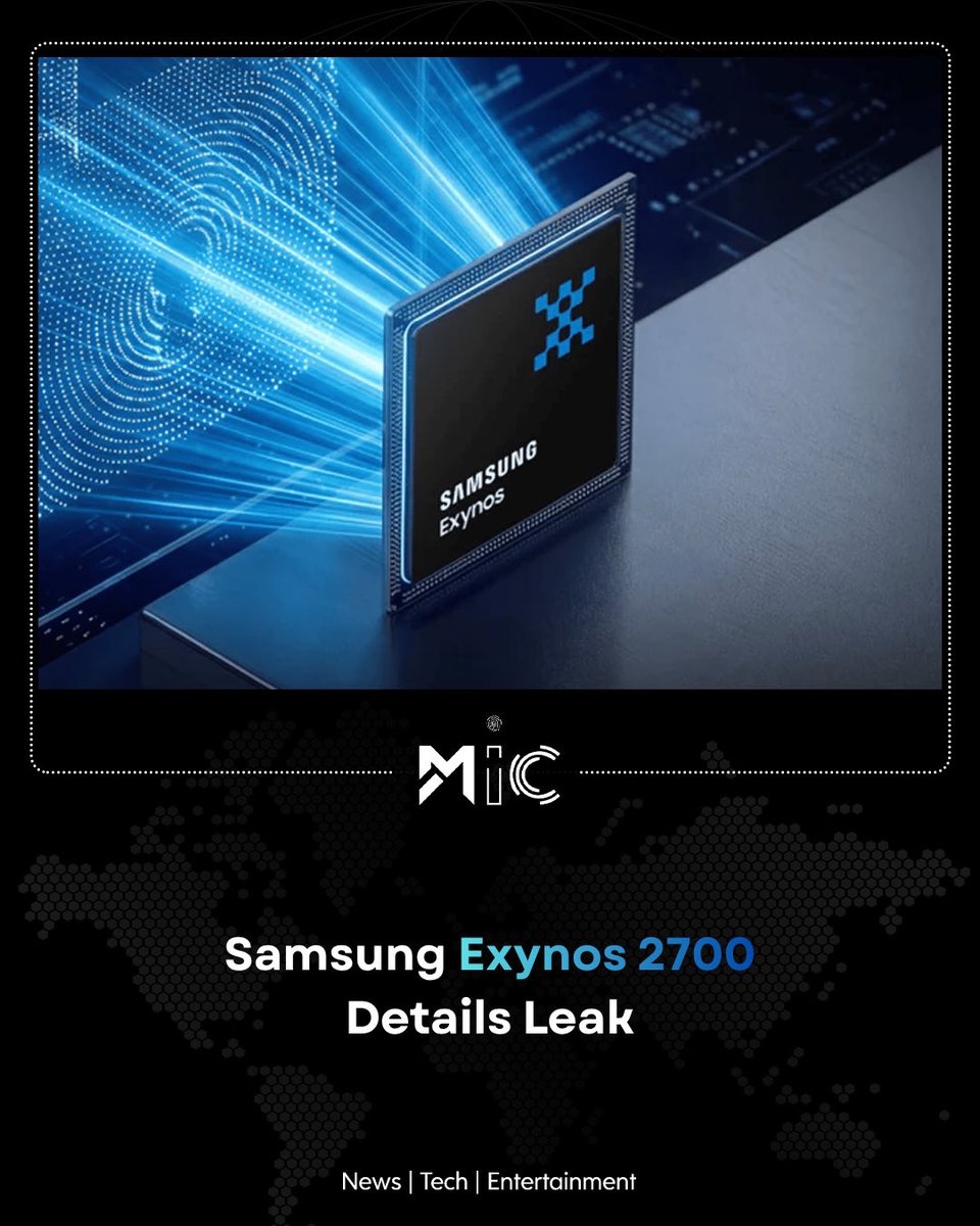 mictechofficiaI's tweet photo. New leaked details about Samsung’s upcoming Exynos 2700 chip have appeared online. The processor is expected to power some future Galaxy phones, but the reported specifications are not yet fully confirmed.
#Samsung #Exynos2700 #Galaxy #mictech #micnews https://t.co/lA6M3YdjbF