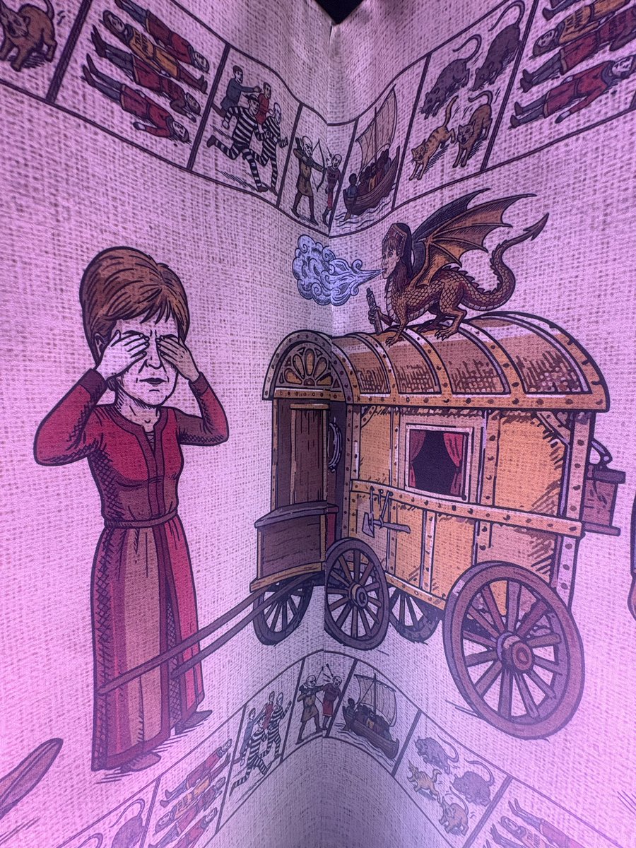 GregHands's tweet photo. Maybe the best Conference jape ever is the @Conservatives “Bayeux” Tapestry, depicting events 2024-26.

Love the detail - and its own, climate-controlled viewing room here in Birmingham. 

Better than my Keir Starmer flip flops from 2023, although those did actually sell out. https://t.co/8uFWcfn57J