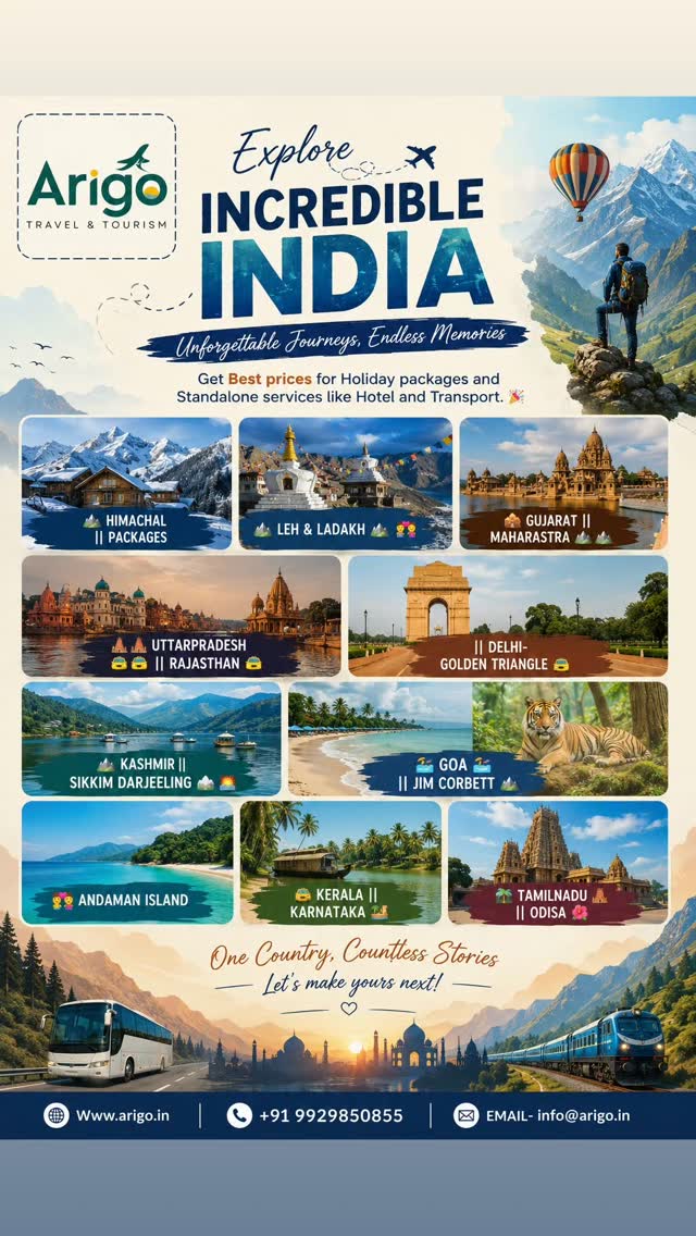 KarenGzmL's tweet photo. From Kashmir’s snow-capped mountains to Andaman’s pristine beaches, your next unforgettable journey starts here. Family trips, honeymoon tours, group departures, hotels and transport. Call 9929850855 https://t.co/Abfei4uGUL