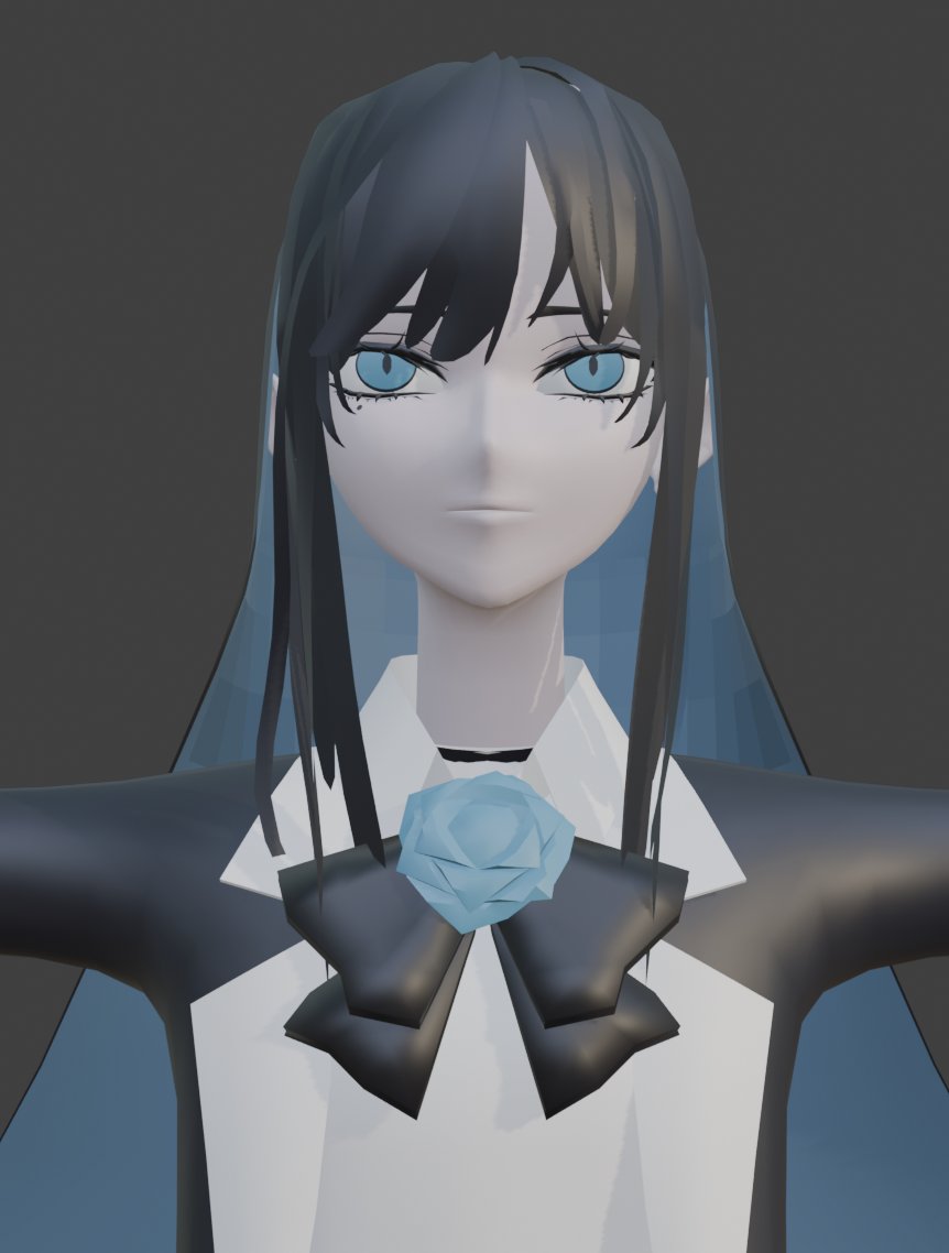 a_wo_'s tweet photo. 制作中の３Dモデル。
造形を見直していたけど、少し下から見上げた角度が一番雰囲気が似ている気がします。
次は髪の毛の作りこみをします。

#Adoart https://t.co/WXGTmKnZ4H