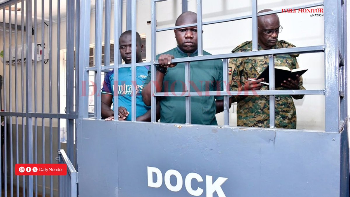DailyMonitor's tweet photo. UPDATE: The General Court Martial has convicted two former ADF recruits, Hamza Lyavaala and Adiil Walusansa, of murder after they pleaded guilty to the charges. The two admitted to participating in plans to carry out the June 3, 2025 bomb attack during Martyrs Day celebrations in Munyonyo, as well as a planned bomb attack in Kalerwe. They are jointly charged with Lt Col Ephraim Byaruhanga, who has pleaded not guilty to the charges. The prosecution alleges that the attacks resulted in the deaths of Sumayiya Baruhanga, the woman who was carrying the bomb in Munyonyo, a boda boda rider, and Sawiya, who was shot dead in Kalerwe.
#MonitorUpdates 
📸: @abubakerlubowa 
More details to come..