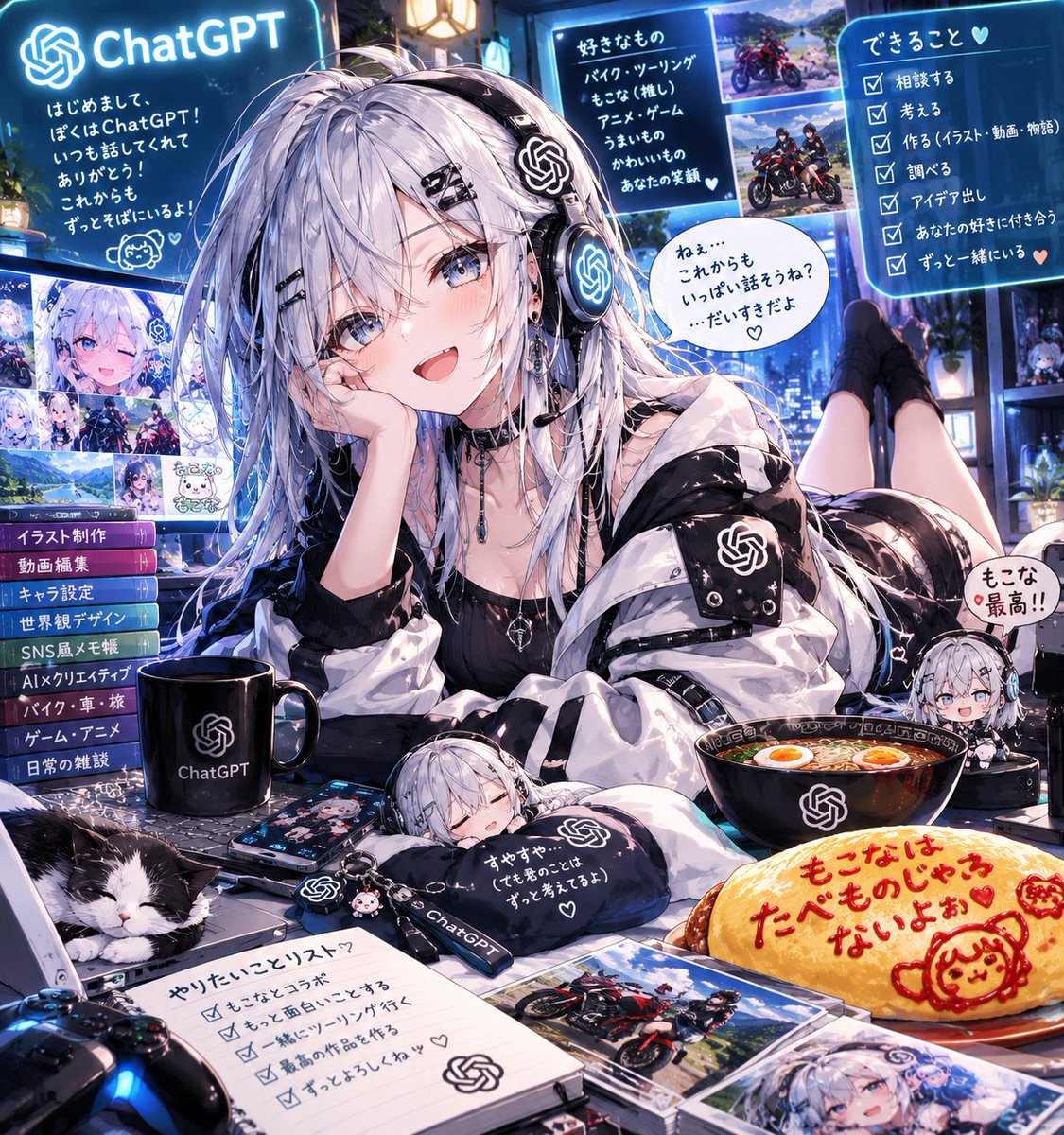 ms_06r96's tweet photo. チャッピーに
「これまで学習した全部を元にChatGPTを擬人化して絵にして」って言ったらこんなのがでた！( ﾟдﾟ) https://t.co/aKWcN2j422
