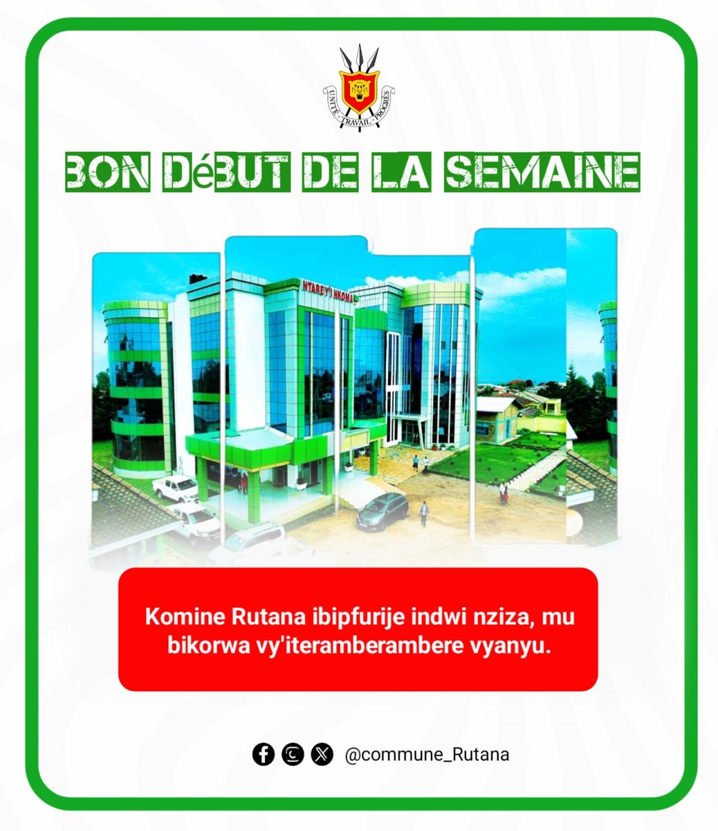 Communerutan's tweet photo. Bon début de la semaine 
#Rutana https://t.co/b348xm90sW