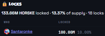 Santaronke's tweet photo. 100M $HORSKE locked for 90days by myself! 133.66M total $HORSKE locked! BELIEVE IN SOMETHING! @HorskeOnRonke @RonkeOnRon @Ronin_Network https://t.co/79UzDCTiUN