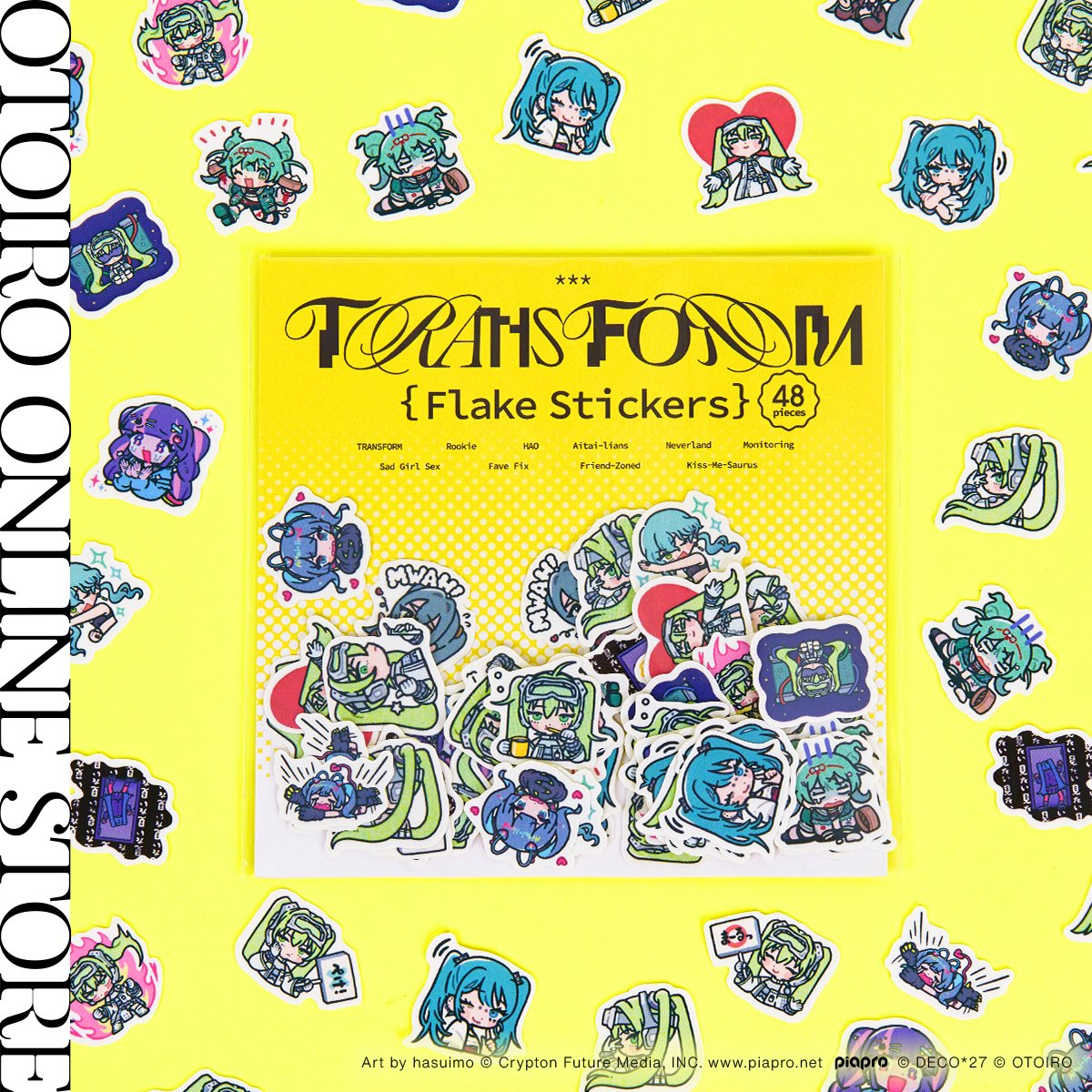 OTOIRO_Inc's tweet photo. 【ITO Works】
OTOIRO ONLINE STOREにて、
「TRANSFORM」フレークシールのご注文を受付中です！

hasuimo様のイラスト全24種を使用した可愛いフレークシールが登場！
ぜひお気に入りを見つけてみてください！

■ご注文はこちら
https://t.co/PQSEeoPBqe

■受注終了日時 
10月15日(木)19時 https://t.co/tvyAgOA9Th
