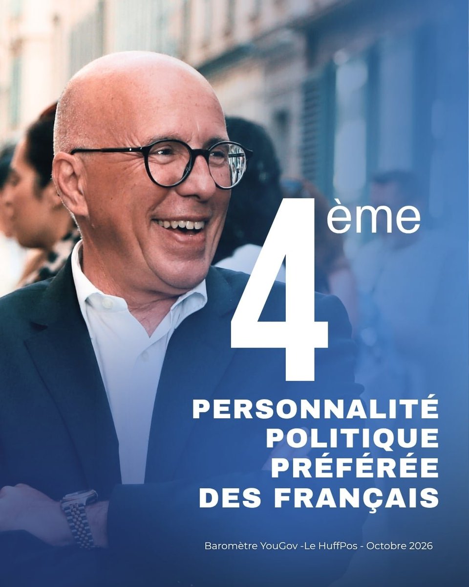partiudr's tweet photo. Éric Ciotti, Président de l’UDR est la 4ème personnalité politique préférée des Français, en ce mois d’octobre. 

Jours après jours, l’union des droites, la bonne gouvernance de Nice et le courage politique sont plébiscité par les Français. https://t.co/zLrRRKIM3l
