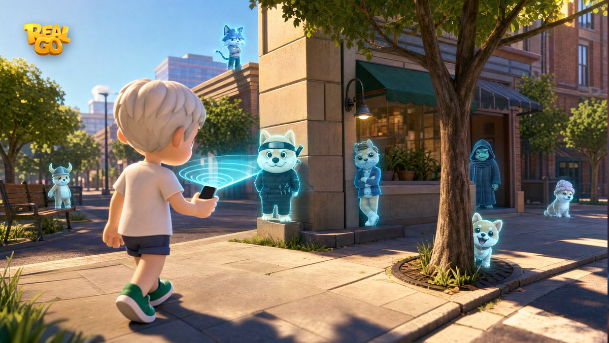 RealGoOfficial's tweet photo. Got told to touch grass again today? Then grab RealGo and head outside for a walk. 

Open up the map to see what Meme pets and resource hubs are nearby. What started out as a simple coffee run might just turn into a whole catching journey. https://t.co/hhDGxhMKww
