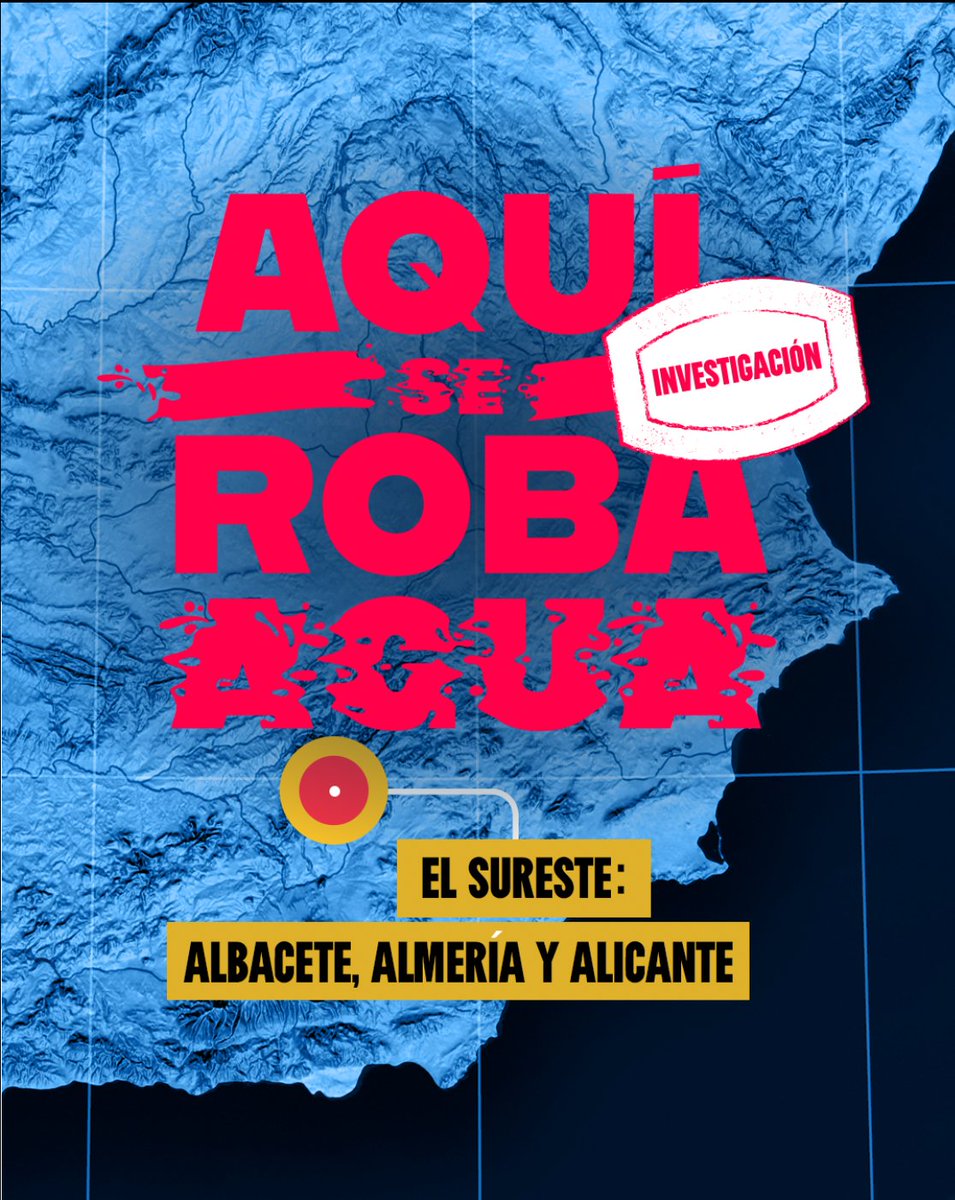 WWFespana's tweet photo. NUEVA INVESTIGACIÓN | ROBO DEL AGUA EN EL SURESTE 💧

📍 Con @FundacionAnse, analizamos Albacete, Almería y Alicante.

→ Crece el regadío intensivo.
→ Aumenta la presión sobre el agua subterránea.

Sexta zona de nuestra investigación. Abrimos hilo 🧵👇 https://t.co/qxIQsTzXdn