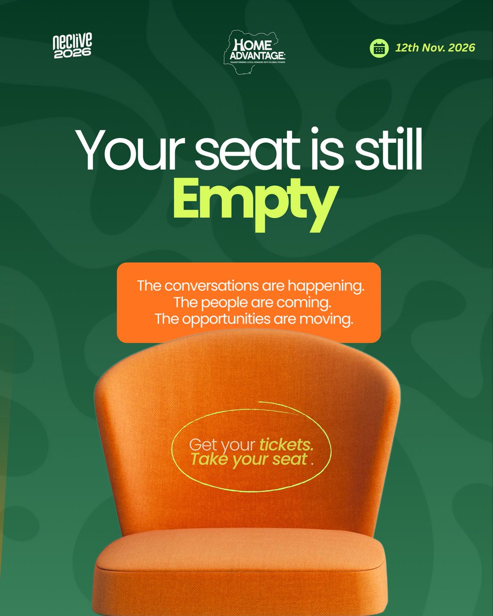 necliv's tweet photo. We reserved a seat, just for YOU.

Are you really sure you don't want to take it?

You just can't afford to not be in the room.

Anyway, your seat is still available at NECLIVE 2026.

Get your ticket now and secure that seat!

#NECLive2026 #HomeAdvantage #CreativeIndustry https://t.co/xfOQhH1DPr