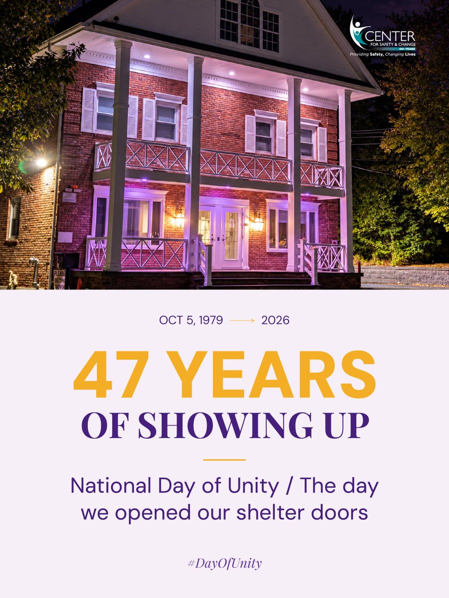 Center4SC's tweet photo. OCT 5, 1979 → 2026
𝟒𝟕 𝐘𝐄𝐀𝐑𝐒 𝐎𝐅 𝐒𝐇𝐎𝐖𝐈𝐍𝐆 𝐔𝐏
National Day of Unity / The day we opened our shelter doors.
If you or someone you know is a victim or survivor and needs help, please reach out to us, we are here 24hrs a day. https://t.co/bsY98ANhdr
