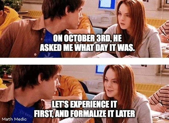 MathMedic's tweet photo. October 3rd   🗓️...well, 5th, haha. Ideal to post this ON 10/3, but we couldn't resist. When it comes to engaging lessons from Math Medic, the limit does not exist! Have a great week! #MathMedic #MemeMonday #matheducation #iteachmath #MTBoS https://t.co/ikctV6rKjw