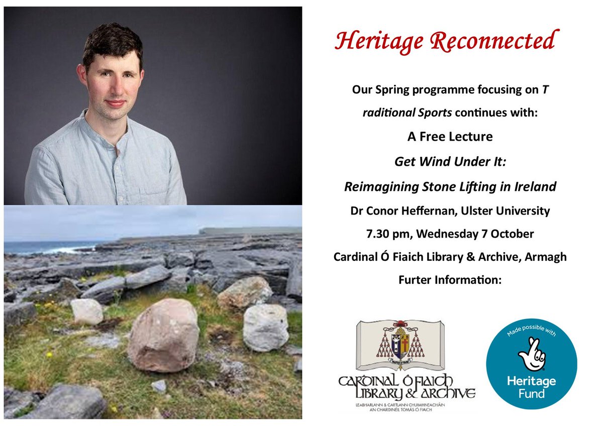 OFiaichLibrary's tweet photo. A reminder to join us for the latest Free lecture in the Heritage Reconnected programme focusing on traditional games and sports. This Wednesday at 7.30 pm @visit_armagh  @HeritageFundUK https://t.co/KJZO3aPTaY