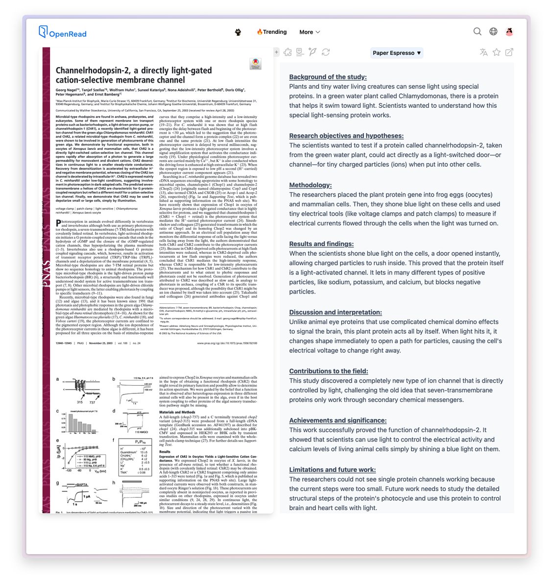 BensenHsu's tweet photo. Congratulations! Their most renowned work:

1. Georg Nagel & Peter Hegemann's work:
Title: Channelrhodopsin-1: A Light-Gated Proton Channel in Green Algae

2. Georg Nagel & Karl Deisseroth's work:
Title: Millisecond-timescale, genetically targeted optical control of neural activity

3. Georg Nagel & Peter Hegemann's work:
Title: Channelrhodopsin-2, a directly light-gated
cation-selective membrane channel