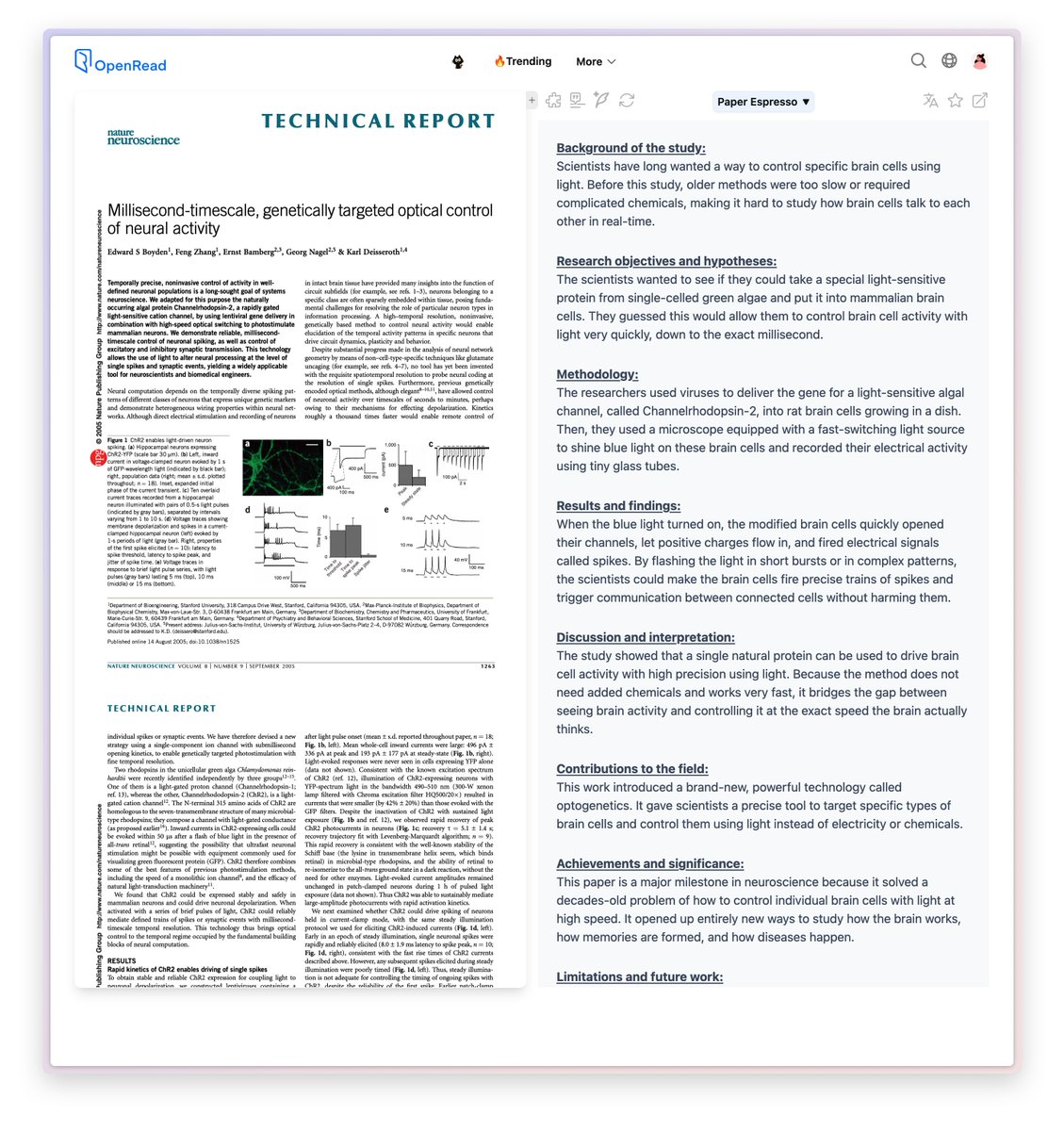 BensenHsu's tweet photo. Congratulations! Their most renowned work:

1. Georg Nagel & Peter Hegemann's work:
Title: Channelrhodopsin-1: A Light-Gated Proton Channel in Green Algae

2. Georg Nagel & Karl Deisseroth's work:
Title: Millisecond-timescale, genetically targeted optical control of neural activity

3. Georg Nagel & Peter Hegemann's work:
Title: Channelrhodopsin-2, a directly light-gated
cation-selective membrane channel