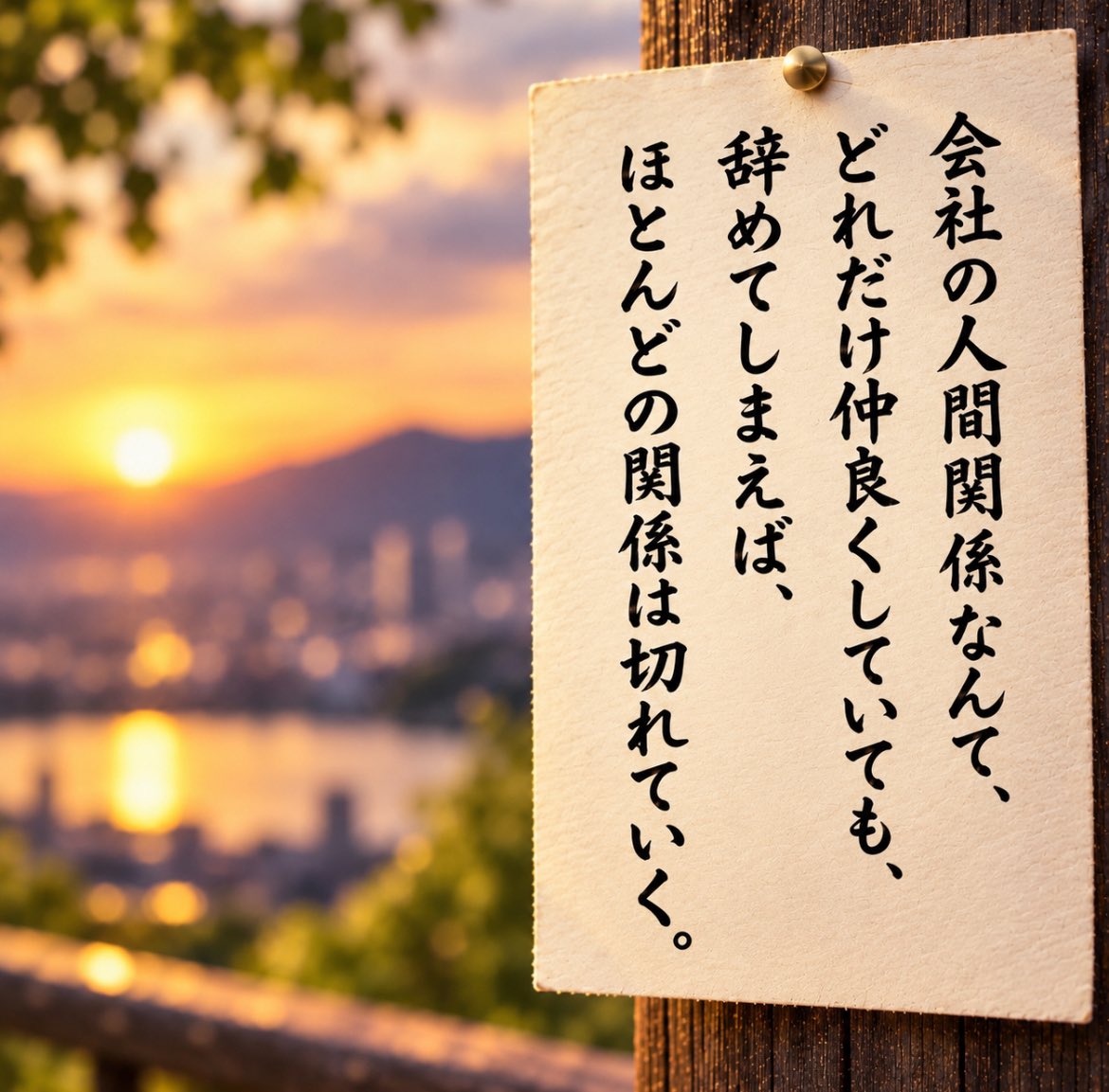 hiro_official08's tweet photo. 嫌われないように、無理をしなくていい。全員に好かれる必要もない。

会社員としての肩書きがなくなっても、仲良くしてくれる人だけ大切にすればいい。 https://t.co/NlG2FRQbcj