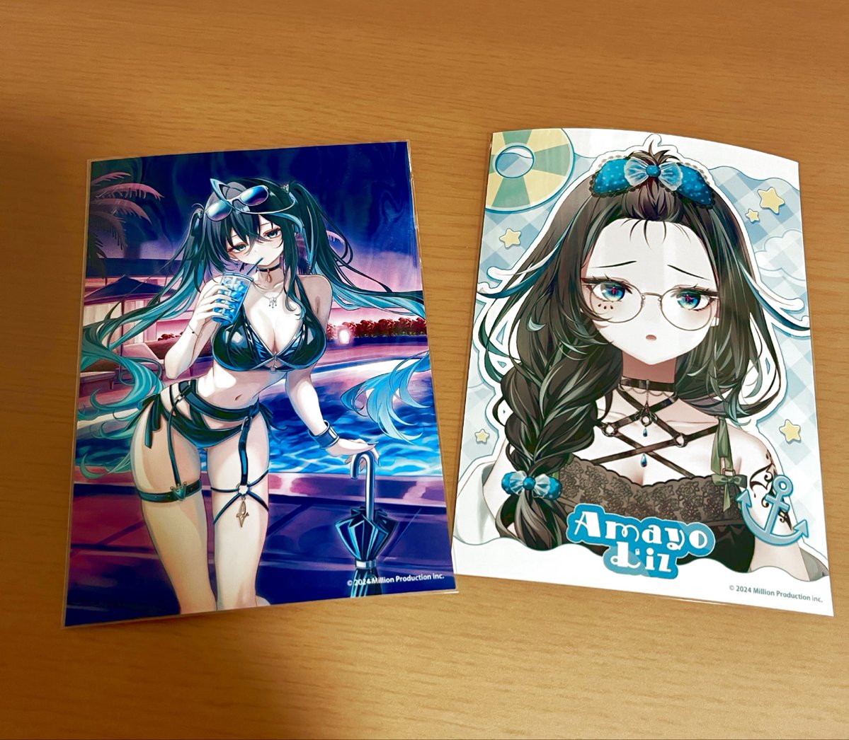 Kakitamagi's tweet photo. とりあえず2枚買ってきたら雨夜さんそろった！！！
 #ミリプロサマーブロマイド2026 https://t.co/JO218Pza4h