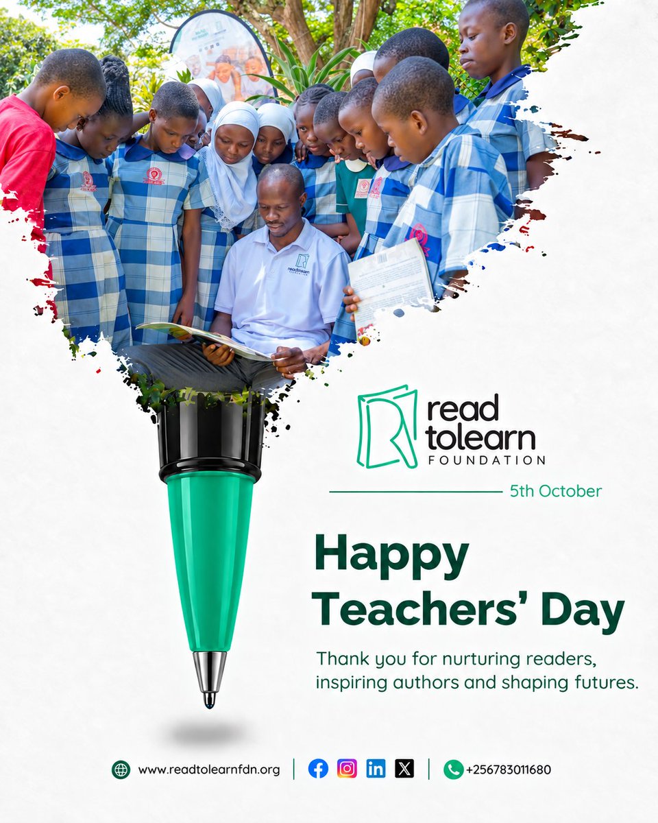 ReadtoLearn01's tweet photo. Happy World Teachers’ Day! 

At Read to Learn Foundation, we celebrate the teachers who bring  the In-school book clubs to life by guiding reading, encouraging questions and helping children turn their ideas into stories.
#WorldTeacherDay https://t.co/jT2QT4sB0Q