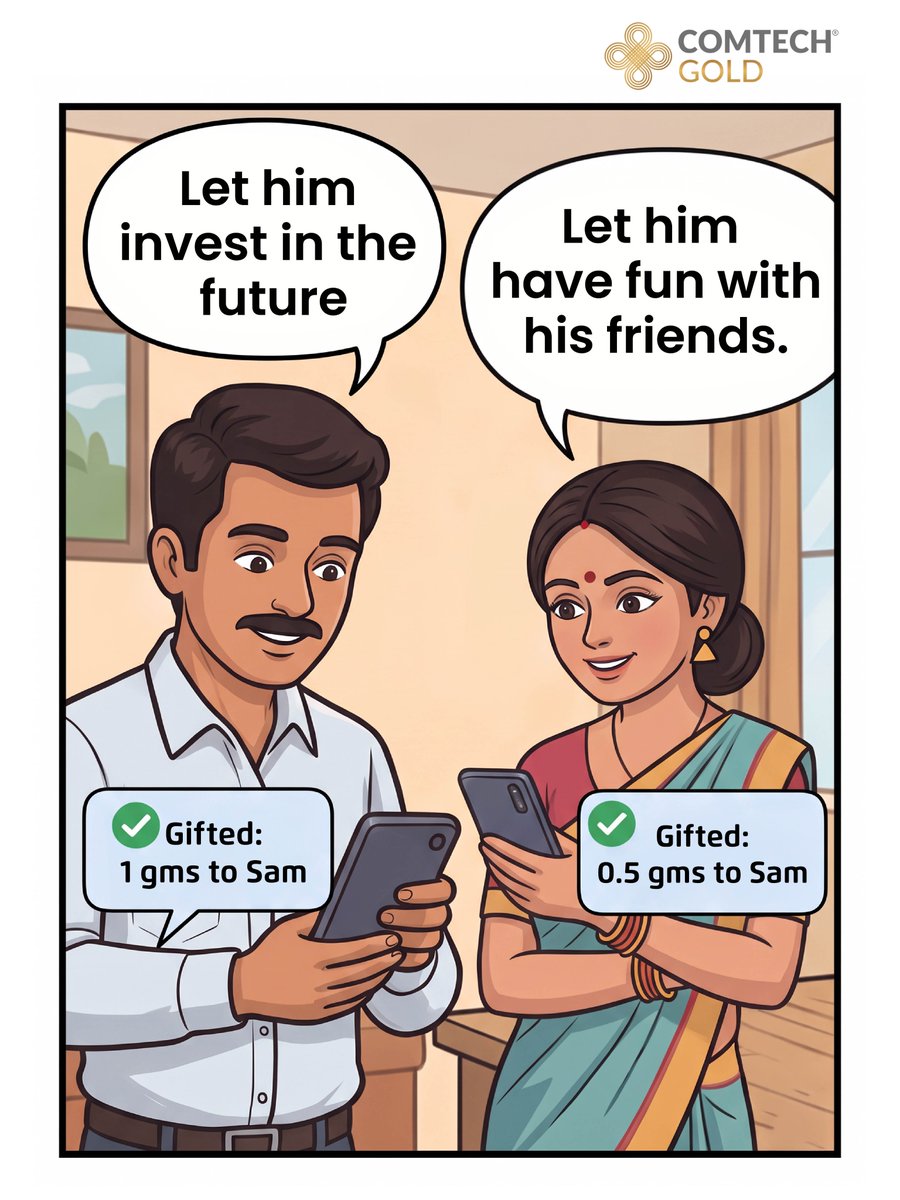 ComTechOfficial's tweet photo. Small gifts from the whole circle create big smiles and a secure tomorrow! 🎁✨

With ComTech Gold Group Gifting, come together to power their dreams while investing in what they truly need. 🎮💛📈

#ComTechGold #GroupGifting #DigitalAssets #SmartInvesting #DigitalGold #GiftOfGold #InvestInTheFuture