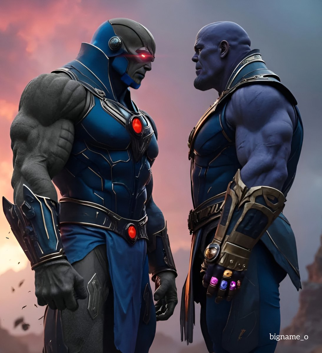 bigname_o's tweet photo. Thanos without the stone vs darkseid who's coming out alive? https://t.co/iOZtO3X9Pr