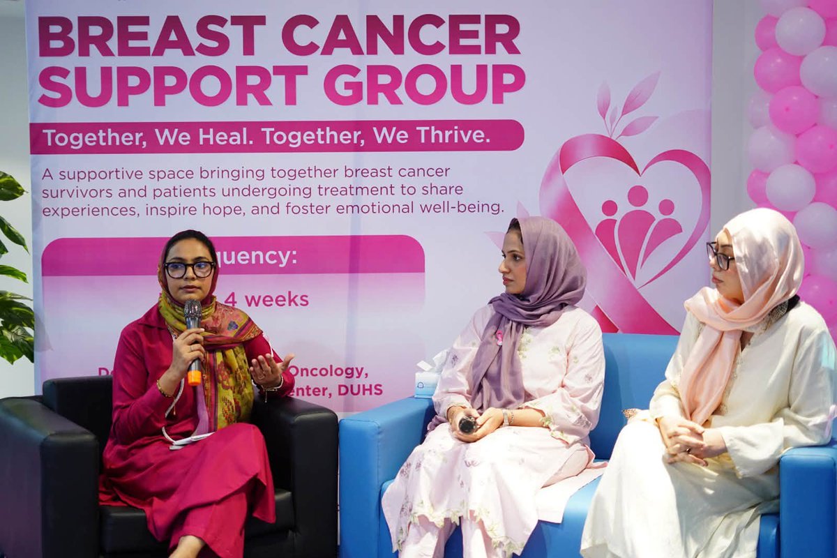 Dow_Uni's tweet photo. Breast Cancer Support Group – Launch

The Department of Medical Oncology, DUHS, in collaboration with the A.Q. Khan Institute of Behavioral Sciences, successfully launched its Breast Cancer Support Group on 3rd October 2026. https://t.co/0ZnJInc3z3