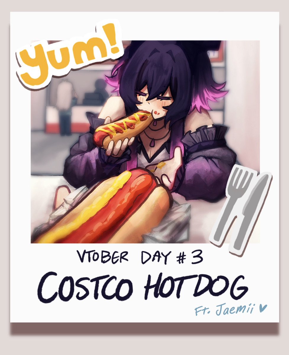 mikleowo's tweet photo. #vtober Day 3 Costco Hotdog
Ft. Jaemmi @/jaem_mii https://t.co/UMbyUSg0ff