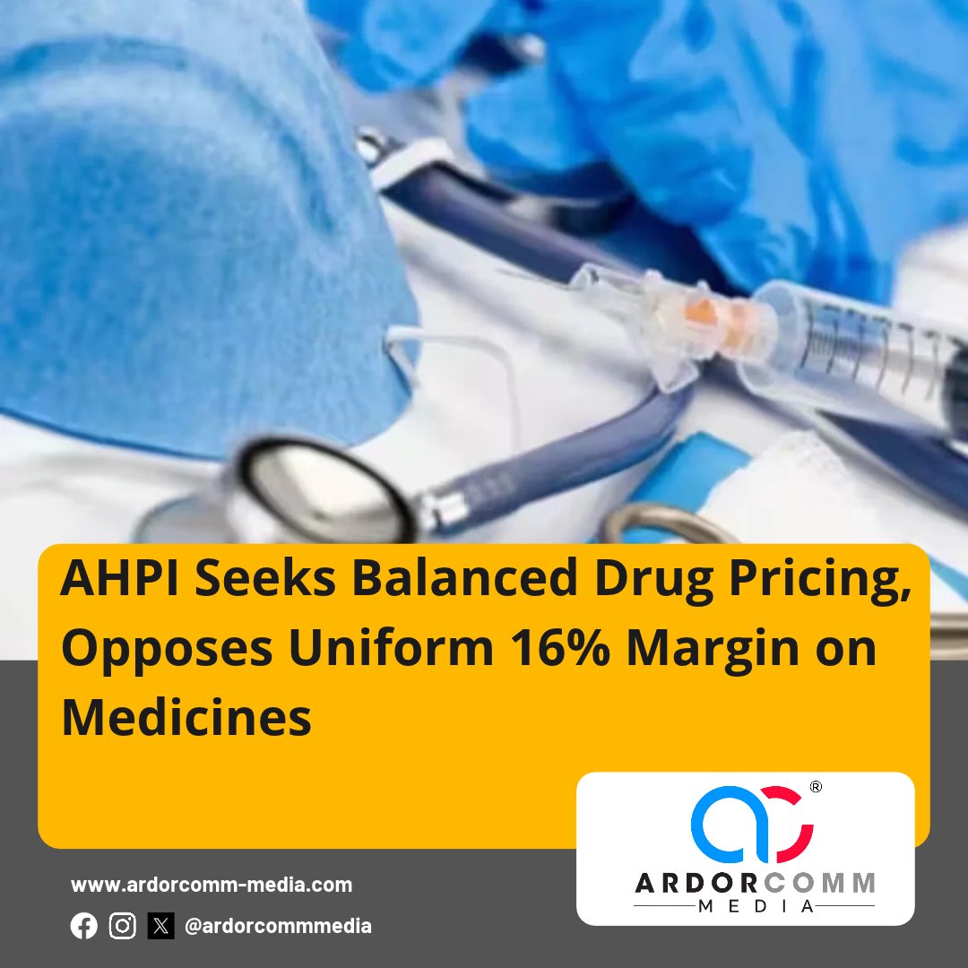 ardorcomm's tweet photo. AHPI Seeks Balanced Drug Pricing, Opposes Uniform 16% Margin on Medicines
https://t.co/VEms7teTsL
#AHPI #DrugPricing #MedicinePricing #HealthcarePolicy #PharmaceuticalIndustry #MedicineAffordability #HealthcareIndia #DrugPriceRegulation #ArdorComm #ArdorCommNews https://t.co/1ewVN3zss7