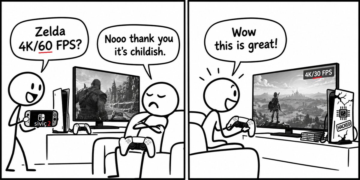 nintendobu's tweet photo. Meğer sorun Zelda'da değilmiş. https://t.co/5z4N9e0FLv