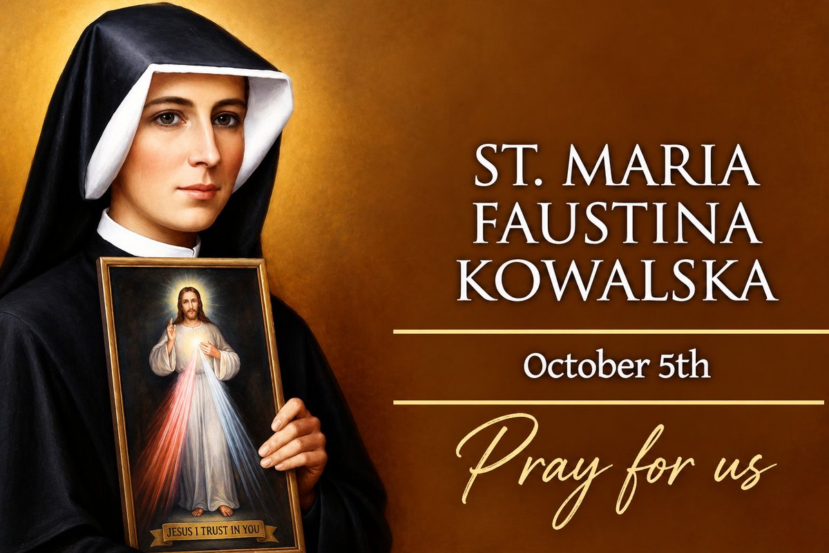 FriarMario's tweet photo. St Faustina Kowalska (1905–1938) was a Polish nun and mystic chosen by Christ to spread the message of Divine Mercy. Her spiritual diary inspired worldwide devotion to Divine Mercy. Canonized by St John Paul II in 2000, her feast is celebrated today https://t.co/Wzs2U7bhk3