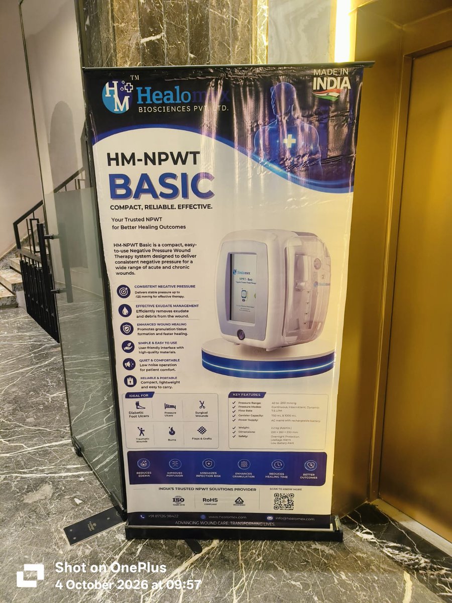 healomex's tweet photo. Healomex at Young Orthopaedic Conference 2026 | Advancing Wound Care with Advanced NPWT

#Healomex #HealomexBiosciences #NPWT #NegativePressureWoundTherapy #WoundCare #AdvancedNPWT #Orthopaedics #OrthopaedicCare #YoungOrthopaedicConference #YOC2026 #Rohtak #WoundHealing https://t.co/pPtYrtJ7TW