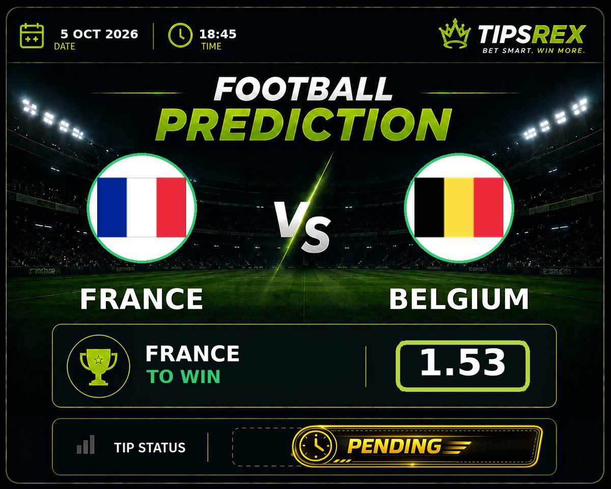 Tipsrex's tweet photo. 🔥 France vs Belgium
🏆 UEFA Nations League
📊 France to win @ 1.53

France have won all six recent head-to-heads, including a 1-0 win in Belgium just days ago, and their habit of edging tight games is exactly what this matchup demands. Belgium's struggles against top sides, highlighted by their 0.38 xG away to Spain, suggest they will find it hard to break down a French defence that has conceded just once in their last three competitive matches. The home win is the most reliable outcome here.

#France #Belgium #UefaNationsLeague #betting #footballtips
@Tipsrex