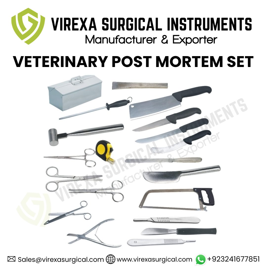 VirexaI83738's tweet photo. VIREXA SURGICAL Veterinary Post Mortem Set -
📍 Sialkot, Pakistan
📧 Email: sales@virexasurgical.com
📞Call / WhatsApp: +923241677851
🌐 Website: https://t.co/FADdnMcsj2
#AutopsyInstruments
#PathologyTools
#SurgicalInstruments
#PostMortemKit
#VirexaSurgical https://t.co/ky1qOhpwJH
