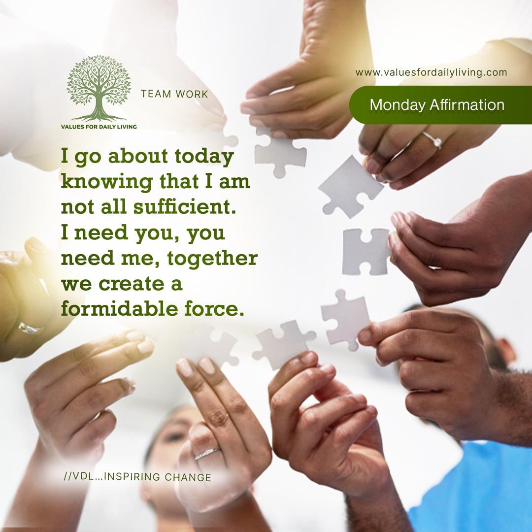 VDL247's tweet photo. Let these words guide your steps and redirect your actions this week and beyond. 

Know these: there's room for help, there's room for collaboration, and above all there's room for teamwork. 

#inspired 
#happynewweek https://t.co/88R81N70xI
