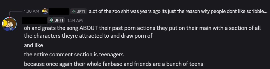 MarathonFaner's tweet photo. @theythemsnail @CoderAnAnimator Well I have very limited resources I am just a messenger but I got a friend to talk about like where this is all coming from, Not the zoo stuff but more about how all of this porn is accessible by minors as well since her fanbase is mostly teens, which shouldn't be seen by teens https://t.co/PFSXsZ4M8D