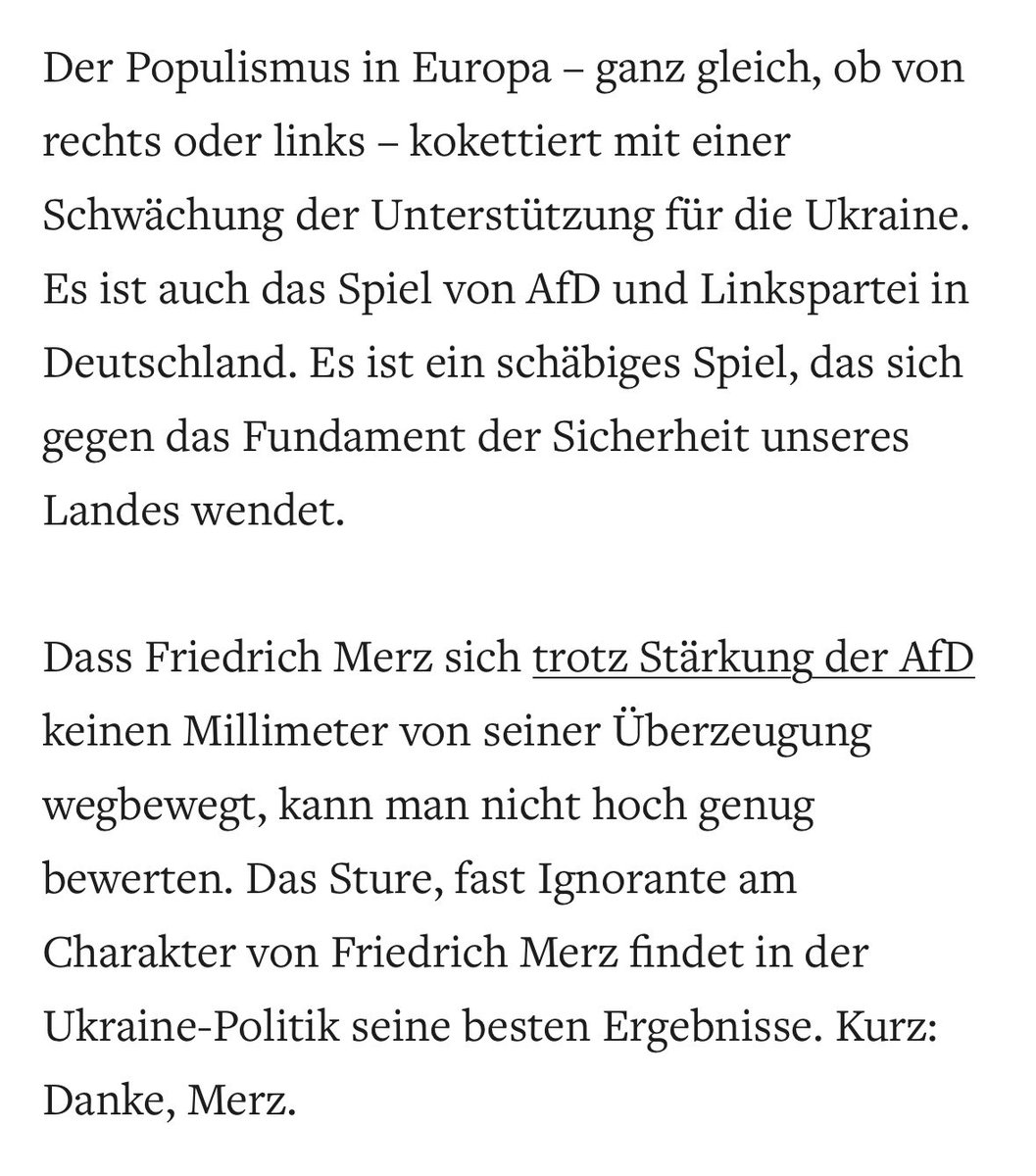 EberleSebastian's tweet photo. „Der unbeliebteste Kanzler aller Zeiten hat im Herbst einiges falsch gemacht […] Trotzdem ist es Zeit, sich die Handgelenke zu kühlen und an einen Gedanken zu gewöhnen: Friedrich Merz muss Kanzler bleiben.“

Auf die zwölf. 
Danke, @GordonRepinski.
Danke, @welt. https://t.co/QltTmqgVdS