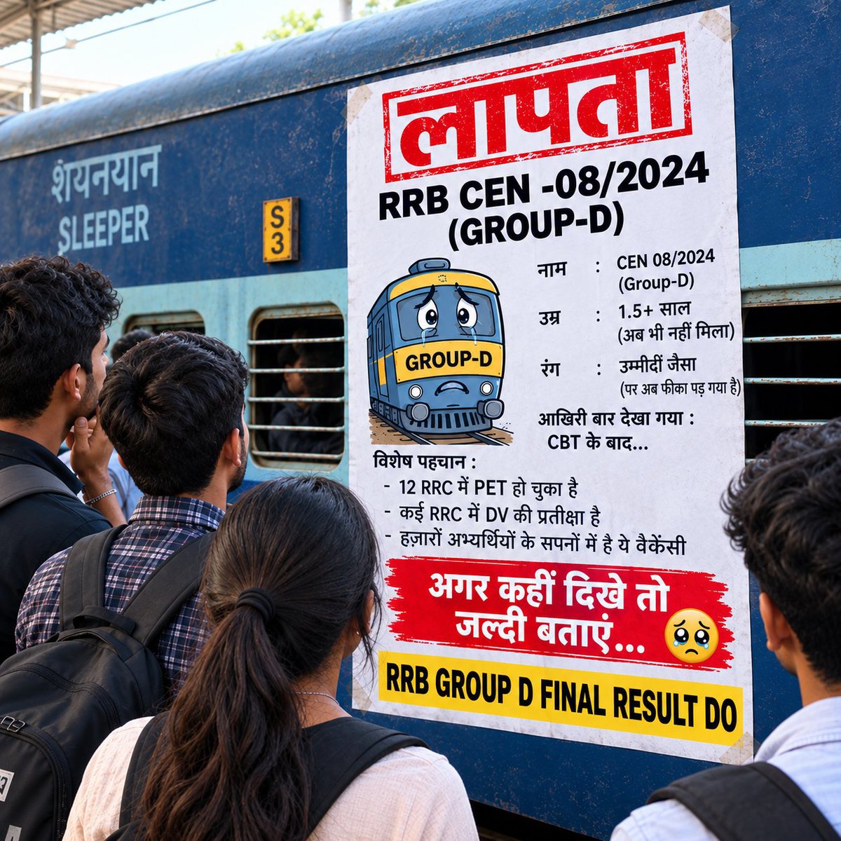 Rahul91562's tweet photo. RRB GROUP D Final Result 

#CEN082024_DV_RESULT_DO 

@RailMinIndia @AshwiniVaishnaw @RRBAhmedabad https://t.co/3WhtkXoNsK