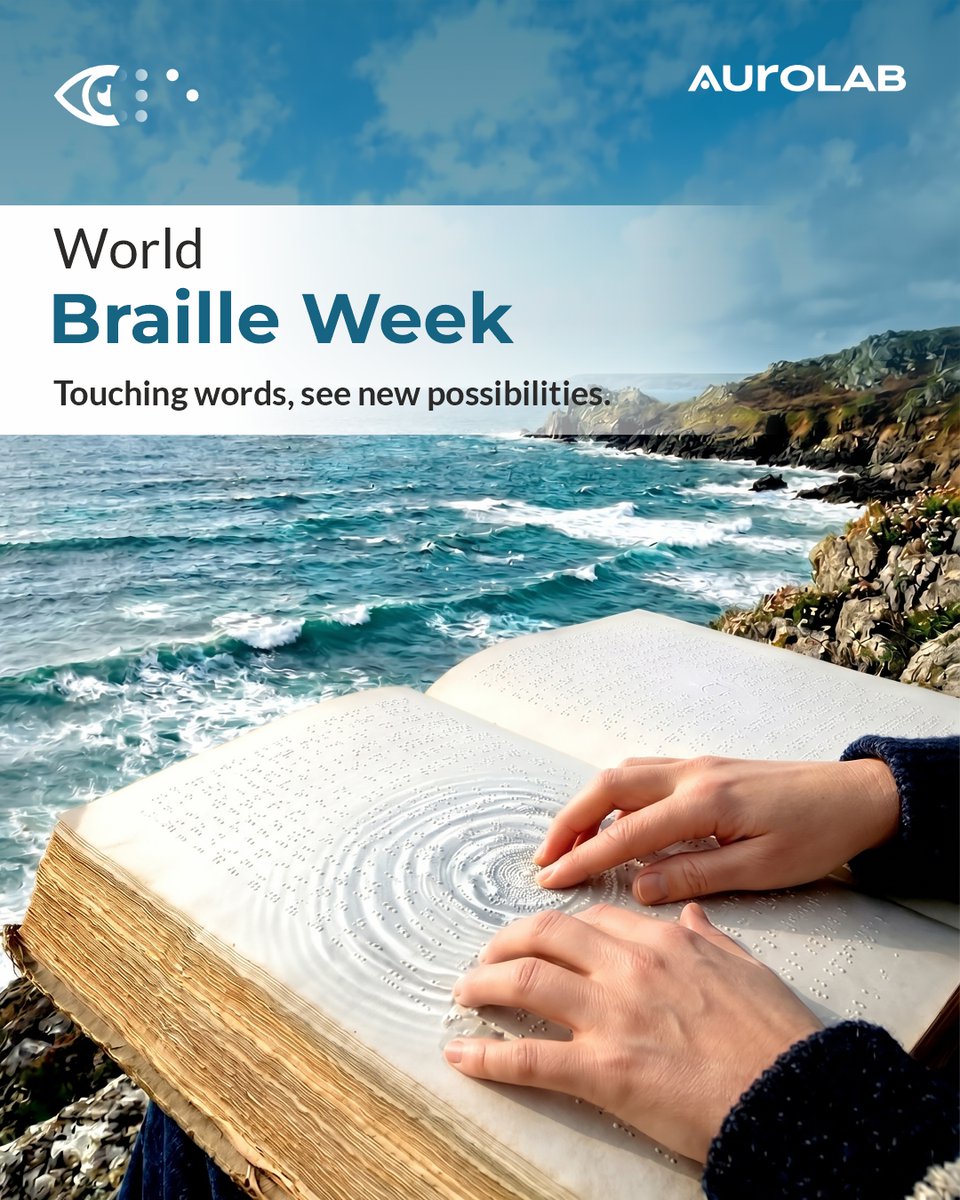 aurolabindia's tweet photo. World Braille Week celebrates the power of touch, where words come alive beyond sight.
#Aurolab #SeeNewPossibilities #WorldBrailleWeek #TouchToRead #BrailleEmpowers #InclusionForAll #VisionThroughTouch https://t.co/LsA6vypEke